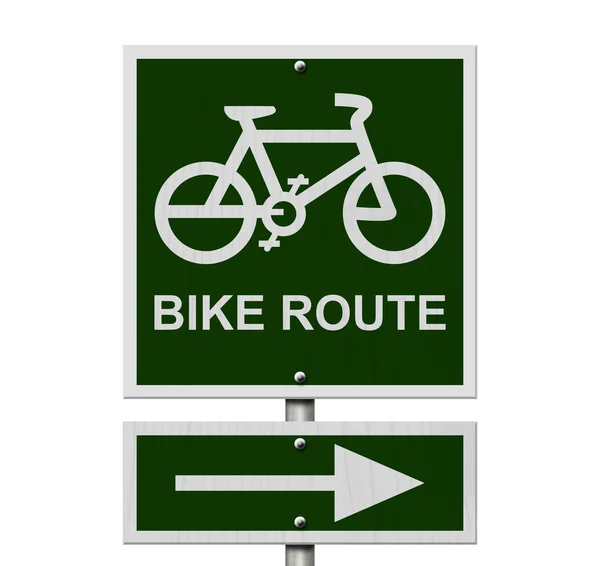 Bicicleta sinal de rota — Fotografia de Stock