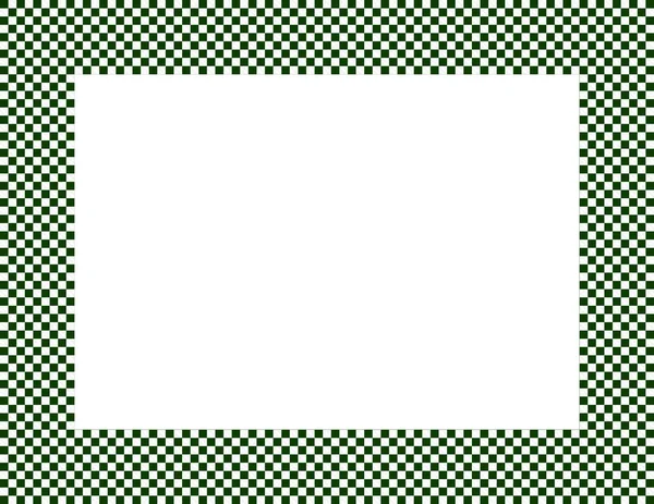 Hunter Green and White Checkered Frame — Stock Photo, Image