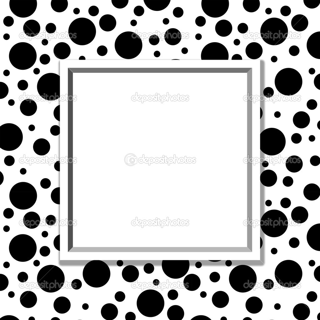 Black and White Polka Dot Background with Frame