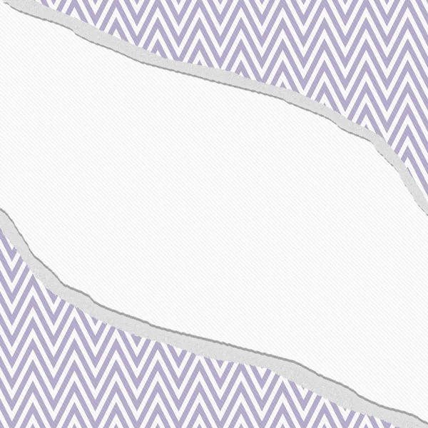 Paarse en witte chevron zigzag frame met gescheurde achtergrond — Stockfoto