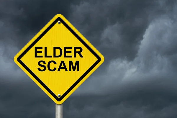 Elder Scam Warning Sign — Stock Photo, Image