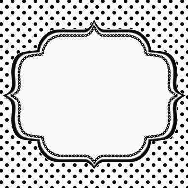 Black and White Polka Dot Background with Embroidery
