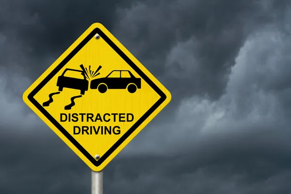 Inga distraherad driving tecken — Stockfoto