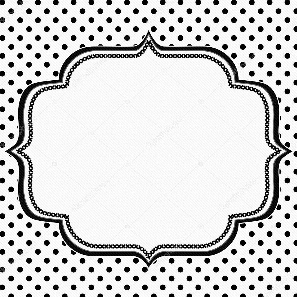 Black and White Polka Dot Background with Embroidery