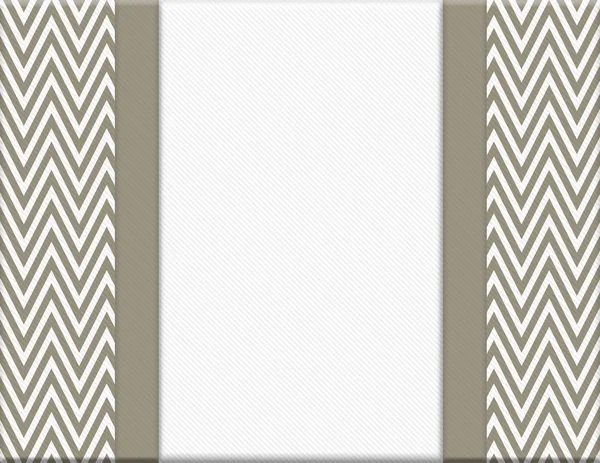 Brown and White Chevron Zigzag Frame with Ribbon Background — Stock Photo, Image