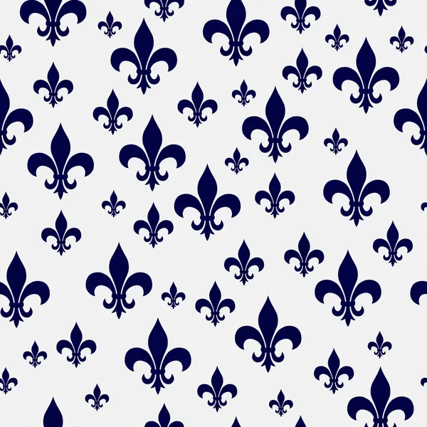 Marine blauwe en witte fleur-de-lis patroonherhaling achtergrond — Stockfoto