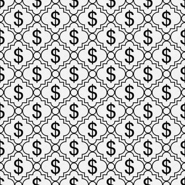Black and White Dollar Sign Pattern Repeat Background — Stock Photo, Image