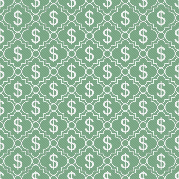 Green and White Dollar Sign Pattern Repeat Background — Stock Photo, Image