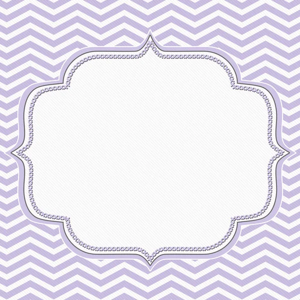 Quadro de Chevron roxo e branco com fundo de bordado — Fotografia de Stock