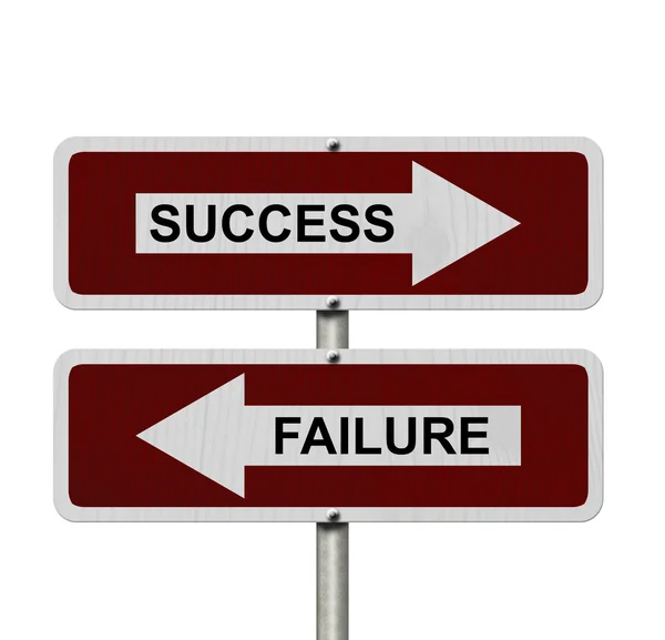 Sucesso versus fracasso — Fotografia de Stock