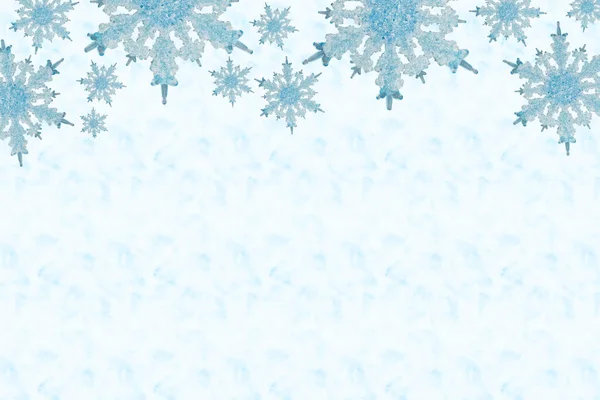 Modrá Sněhová Vločka Rám Světle Modrém Pozadí Pro Vaši Zimu — Stock fotografie