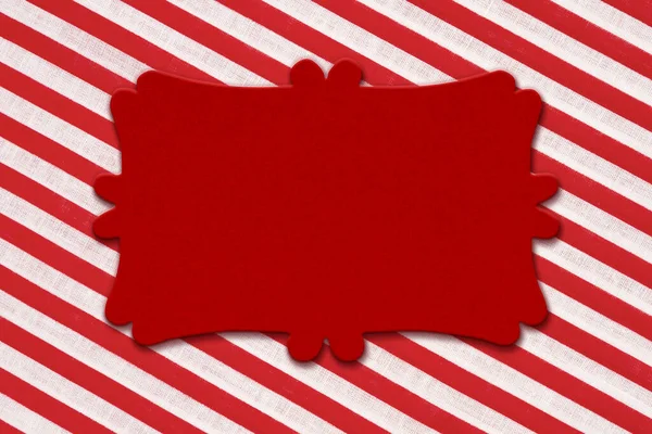 あなたのクリスマスメッセージのための縞の上に赤と白のキャンディーの杖を持つ空白のフレーム — ストック写真