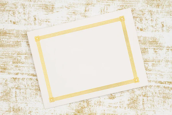 Blank Greeting Gold White Grunge Gold Copyspace Your Message — Stock Photo, Image