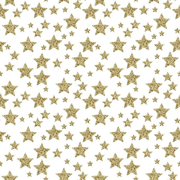 Gold Glitter Stars Seamless Background Seamless Repeats Your Success Fun — Fotografia de Stock