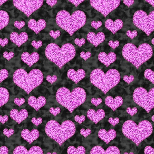 Pink Glitter Hearts Seamless Background Seamless Repeats Your Love Fun — Fotografia de Stock