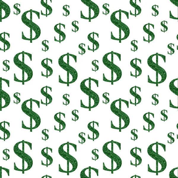Green White Dollar Sign Seamless Background Repeats Your Money Dollar — Stock fotografie