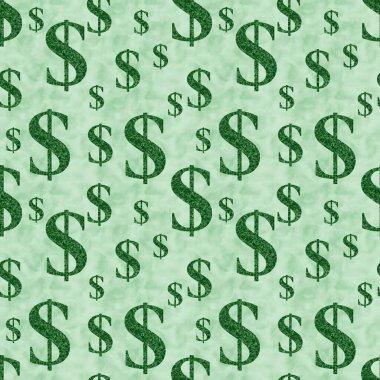 Paranız ya da dolar mesajınız için tekrarlanan kusursuz arkaplanda yeşil dolar işareti