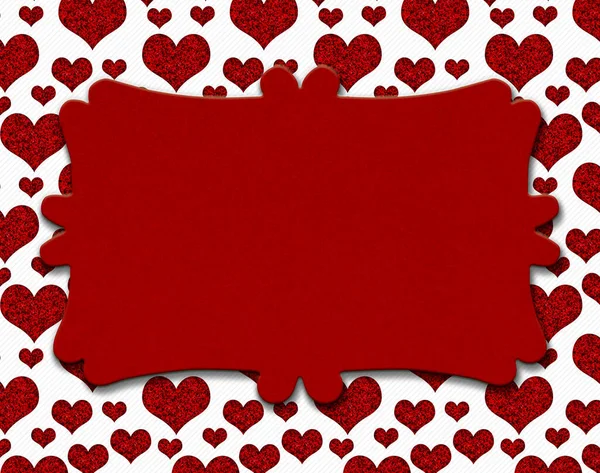 Bianco Segno Legno Rosso Sul Cuore Rosso Con Spazio Copia — Foto Stock