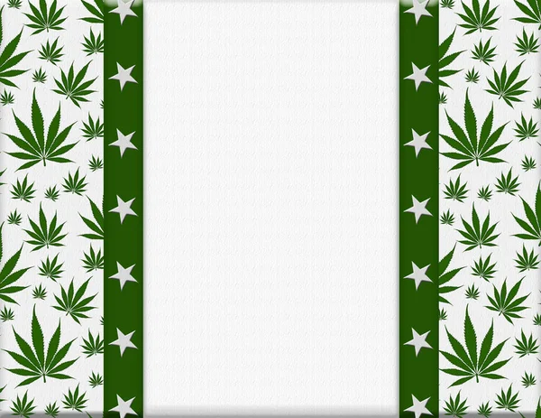 Weed Border Green Cannabis White Copy Space Your Weed Marijuana — Stock Photo, Image