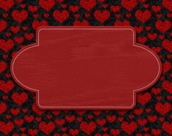 Signo Madera Roja Blanco Corazón Rojo Con Espacio Para Copiar — Foto de Stock