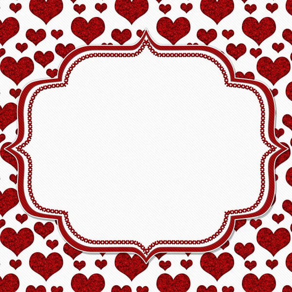 Love Border Red Heart White Copy Space Your Love Romance — Stock Photo, Image