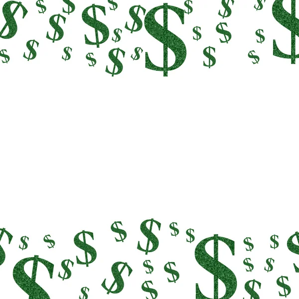 Money Border Green Dollar Sign Isolated White Copy Space Your — Stock Photo, Image