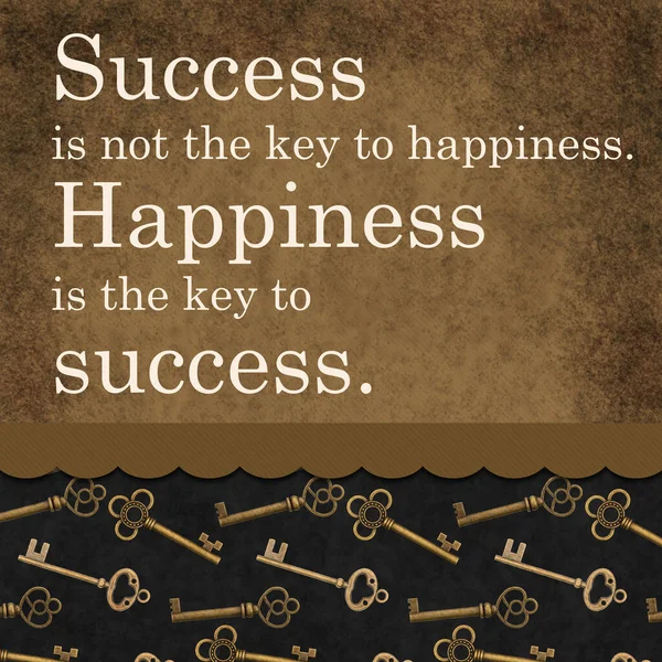 Mutluluk Altın Maymuncuklu Başarı Mesajının Anahtarıdır — Stok fotoğraf