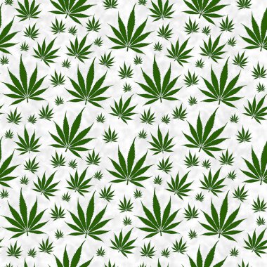 Yeşil kenevir, otunuz veya marihuana mesajınız için tekrarlanan pürüzsüz arka planda