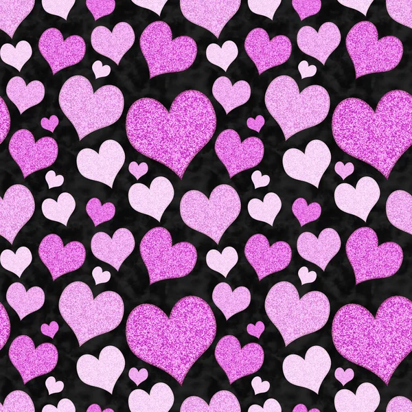 Pink Black Heart Seamless Background Repeats Your Love Message — Stock Photo, Image