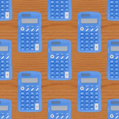 Matematik için tekrarlanan ya da iletiyi hesaplayan pürüzsüz arkaplan üzerinde mavi ve beyaz Hesaplayıcı