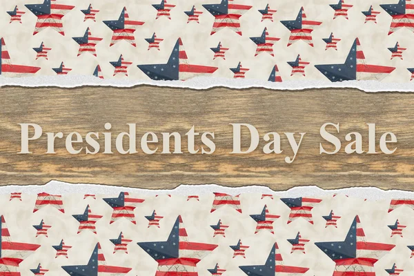 Presidents Day Sale Message Retro Red White Blue Flag Stars — Stock Photo, Image