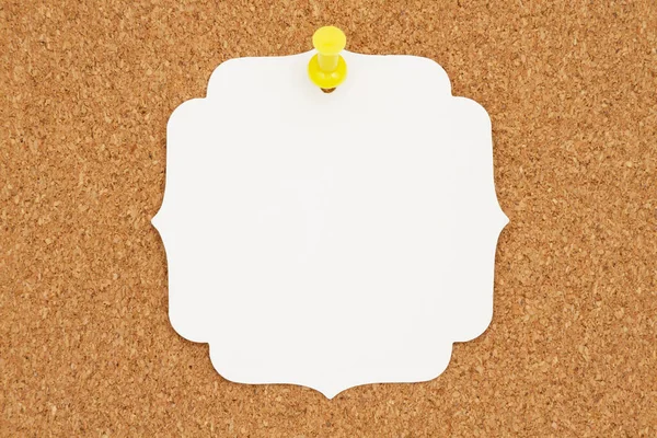 Blanco Witte Gift Tag Een Prikbord Voor Cadeau Ideeën Verkoopbericht — Stockfoto