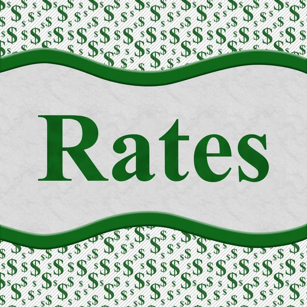 Rates Message White Green Sparkle Dollar Signs — Stock Photo, Image