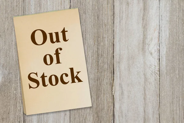 Out Stock Zpráva Retro Starý Zažloutlý Papír Poznámkový Blok Ošlehaném — Stock fotografie