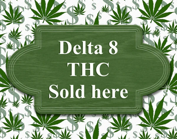 Delta Thc Vendido Aquí Firme Con Hojas Cannabis Para Sus —  Fotos de Stock