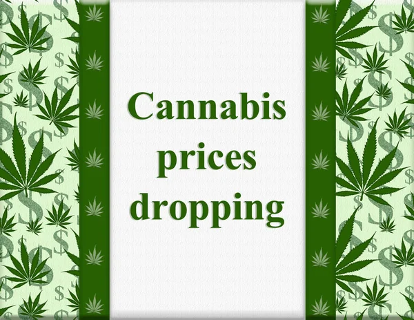 Los Precios Del Cannabis Bajan Con Cannabis Verde Los Signos —  Fotos de Stock