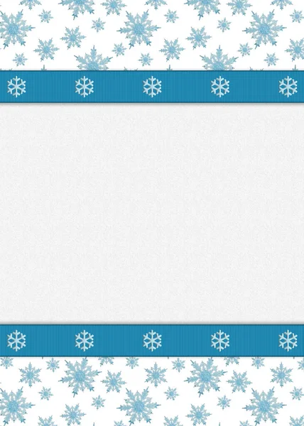Зимняя Граница Синей Снежинкой Белом Копировальным Пространством Вашей Зимы Сообщения — стоковое фото