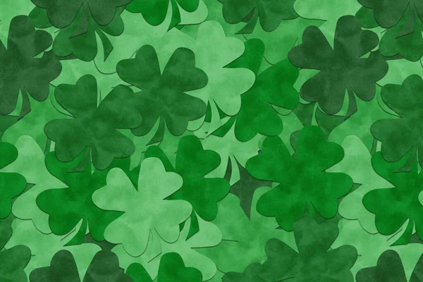 Green Shamrock Background Your Patricks Luck Message — Stock Photo, Image