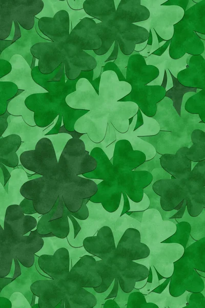 Green Shamrock Background Your Patricks Luck Message — Stock Photo, Image