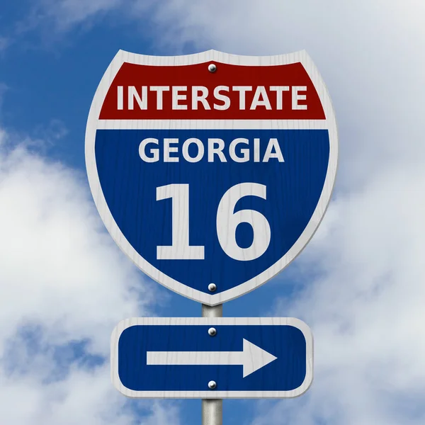 Ηπα Interstate Πινακίδα Αυτοκινητόδρομο Κόκκινο Λευκό Και Μπλε Διαπολιτειακή Οδική — Φωτογραφία Αρχείου