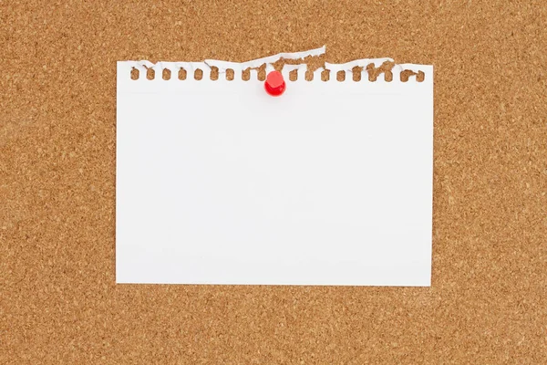 Bulletin Board Torn Paper Pushpin Your Business Customers Announcements — Stock Photo, Image