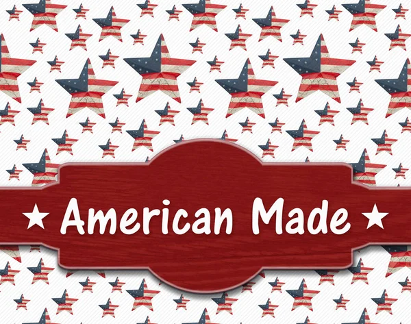 Amerikan Yapımı Kırmızı Beyaz Mavi Amerikan Bayrağı Vatansever Müşterileriniz Için — Stok fotoğraf