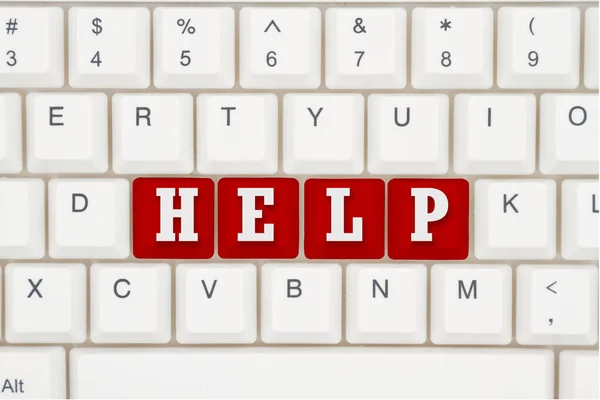Hilfe Internet Bekommen Probleme Mit Einer Tastatur Lösen — Stockfoto