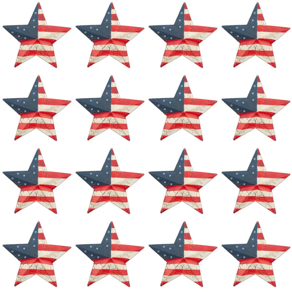 米国や愛国的なメッセージのために繰り返されるシームレスな背景に赤 青の星 — ストック写真