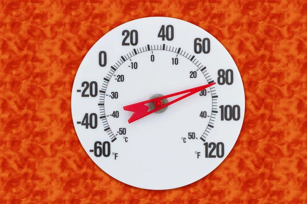 Termometer Vid Åttio Grader Fahrenheit Med Orange För Din Sommar — Stockfoto