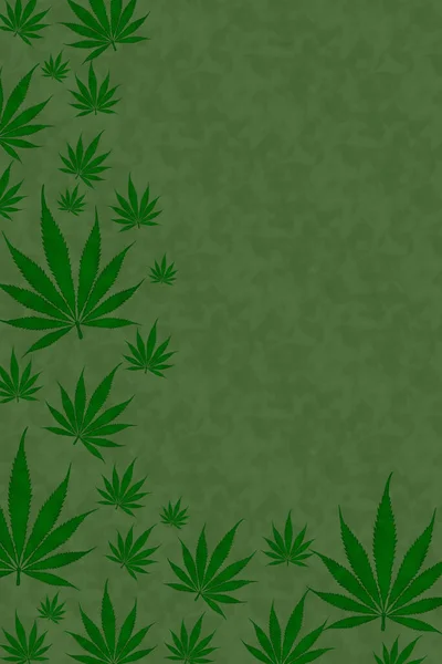 Weed Border Green Cannabis Green Copy Space Your Weed Marijuana — Stock Photo, Image