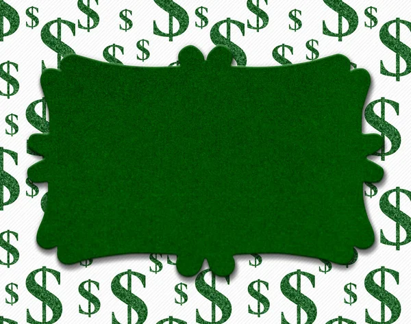 Segno Legno Verde Vuoto Sul Segno Verde Del Dollaro Con — Foto Stock