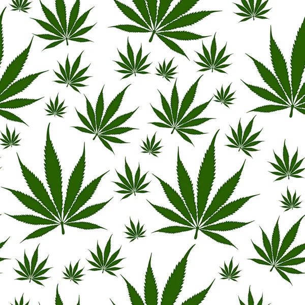 Grüner Und Weißer Cannabis Auf Nahtlosem Hintergrund Der Sich Für — Stockfoto