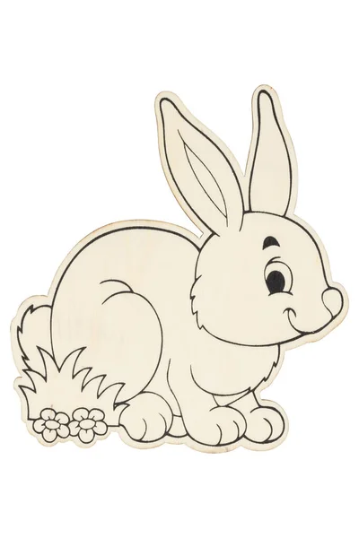 Дерево Щасливого Великоднього Кролика Весняними Квітами Ізольовані Білому Можете Розфарбувати — стокове фото