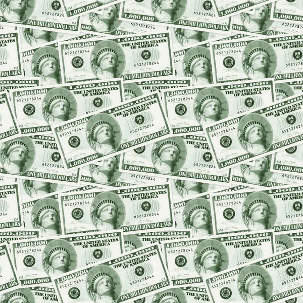Fake Million Dollar Bills Seamless Background Inflation Savings Rich Message — Stock Photo, Image